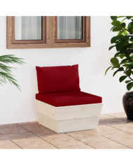 Canapé central palette de jardin avec coussins Épicéa imprégné | Mobilier & Déco