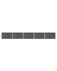 Ensemble de panneau de clôture WPC 872x105 cm Noir | Mobilier & Déco