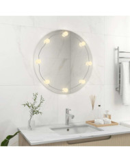 Miroir mural avec lampes LED Rond Verre | Mobilier & Déco