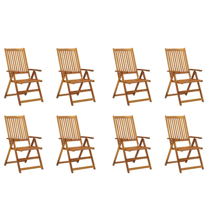Chaises pliables de jardin lot de 8 Bois d'acacia solide | Mobilier & Déco