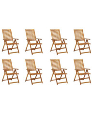 Chaises pliables de jardin lot de 8 Bois d'acacia solide | Mobilier & Déco