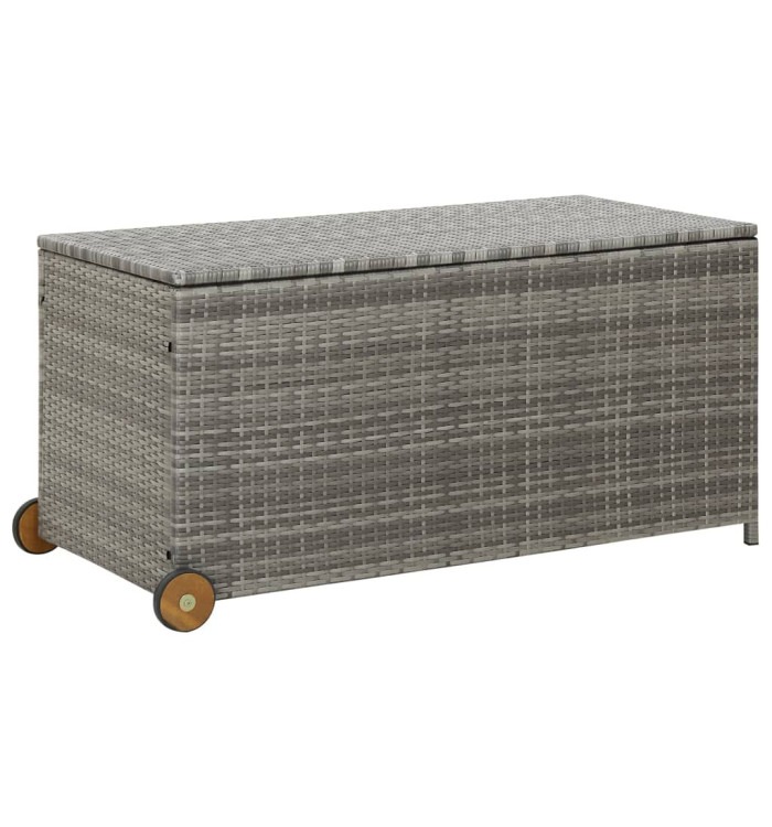 Boîte de rangement de jardin gris clair 120x65x61 cm rotin | Mobilier & Déco