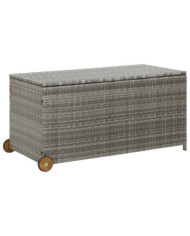Boîte de rangement de jardin gris clair 120x65x61 cm rotin | Mobilier & Déco