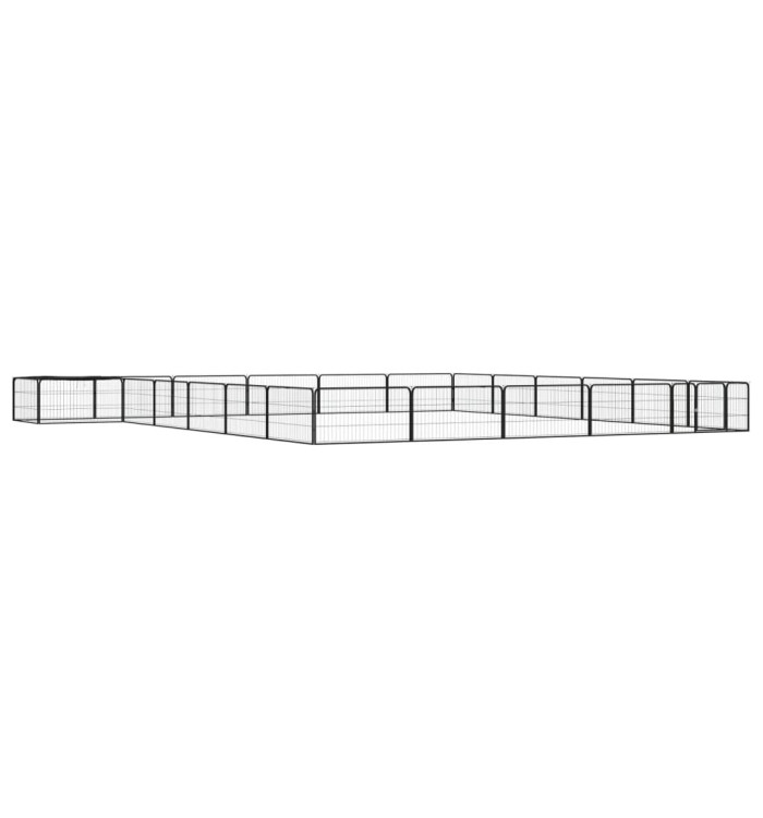 Parc pour chien 24panneaux Noir 100x50cm Acier enduit de poudre | Mobilier & Déco