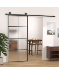Porte coulissante avec kit de quincaillerie 90x205 cm Verre ESG | Mobilier & Déco