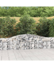 Paniers à gabions arqués 4 pcs 400x30x60/80 cm Fer galvanisé | Mobilier & Déco
