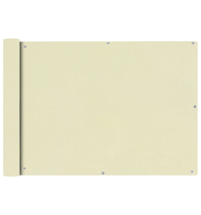 Écran de balcon en tissu Oxford 75x400 cm Crème | Mobilier & Déco