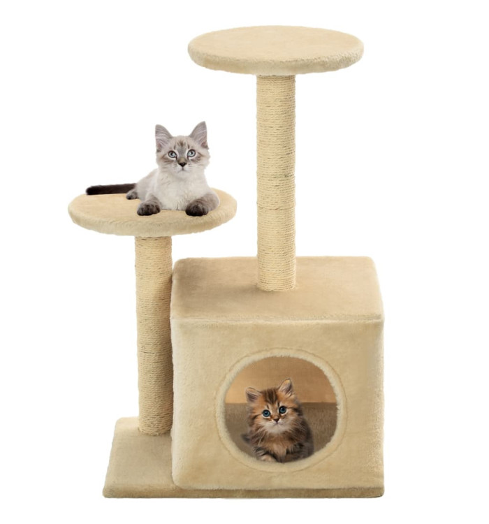 Arbre à chat avec griffoir en sisal 60 cm Beige | Mobilier & Déco