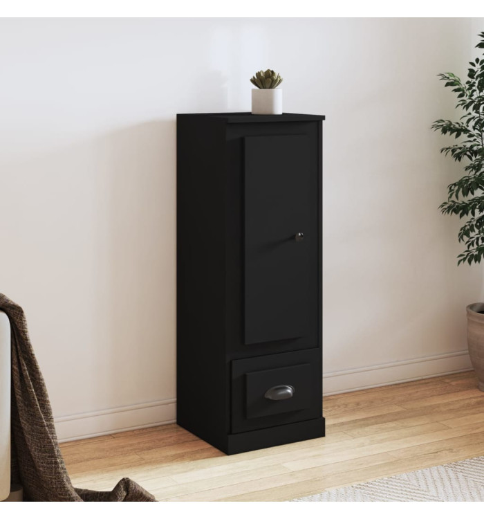 Buffet haut noir 36x35,5x103,5 cm bois d'ingénierie | Mobilier & Déco