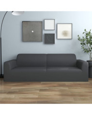Housse extensible de canapé 2places Anthracite Jersey polyester | Mobilier & Déco