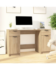 Bureau avec armoire latérale Chêne sonoma Bois d'ingénierie | Mobilier & Déco