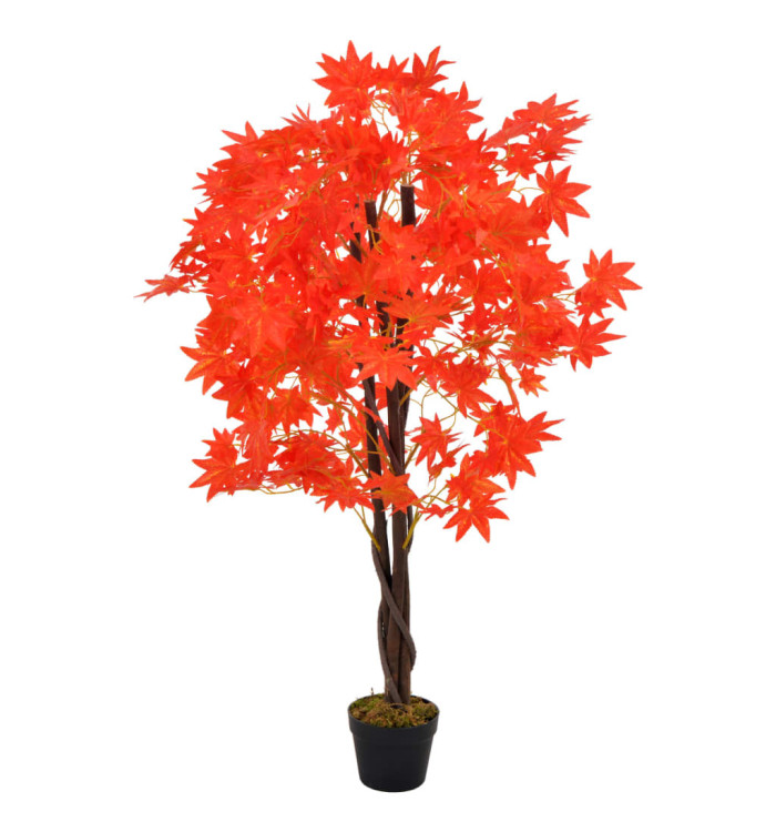 Plante artificielle d'érable avec pot Rouge 120 cm | Mobilier & Déco