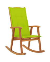 Chaise à bascule avec coussins Bois d'acacia massif | Mobilier & Déco