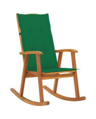 Chaise à bascule avec coussins Bois d'acacia massif | Mobilier & Déco