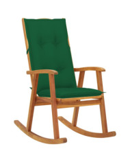 Chaise à bascule avec coussins Bois d'acacia massif | Mobilier & Déco