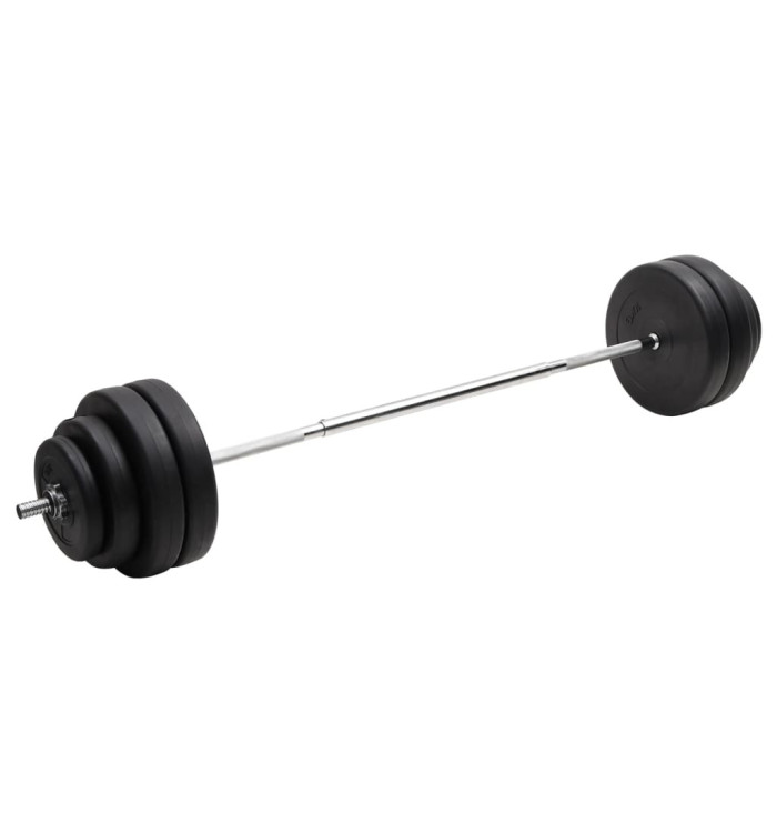Barre d'haltères avec plaques 60 kg | Mobilier & Déco
