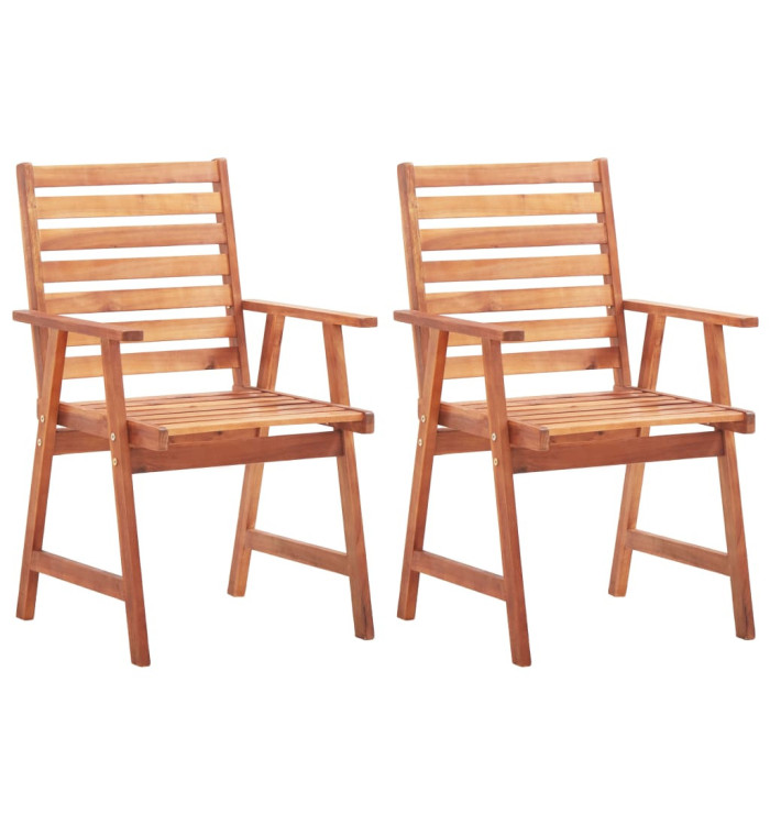 Chaises à manger d'extérieur lot de 2 Bois d'acacia massif | Mobilier & Déco