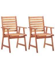 Chaises à manger d'extérieur lot de 2 Bois d'acacia massif | Mobilier & Déco