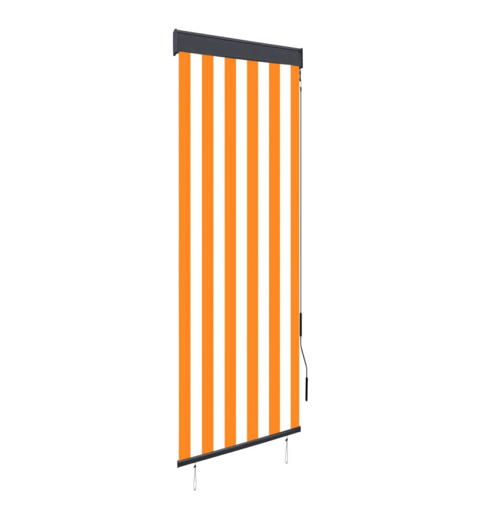 Store roulant d'extérieur 60x250 cm Blanc et orange | Mobilier & Déco