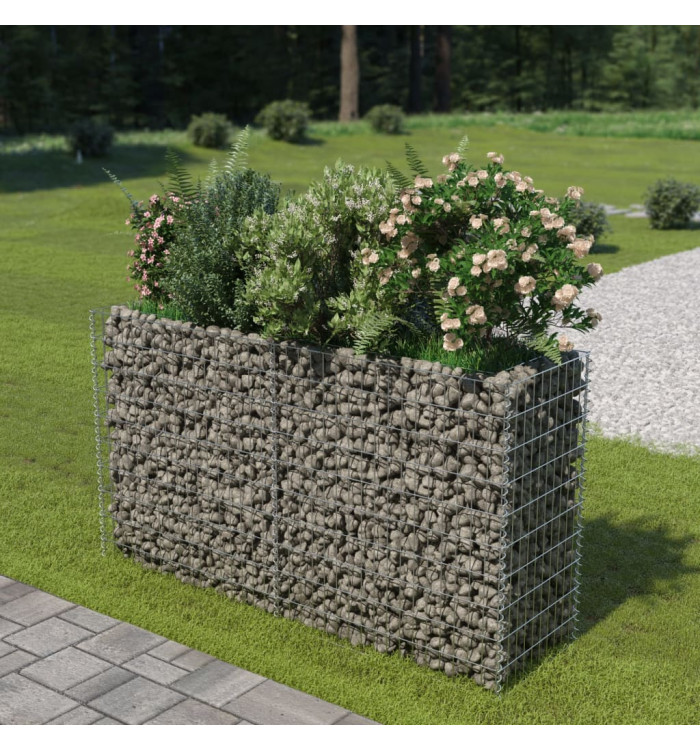 Lit surélevé à gabion Acier galvanisé 180x50x100 cm | Mobilier & Déco