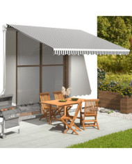 Tissu de remplacement pour auvent Anthracite et blanc 4x3 m | Mobilier & Déco