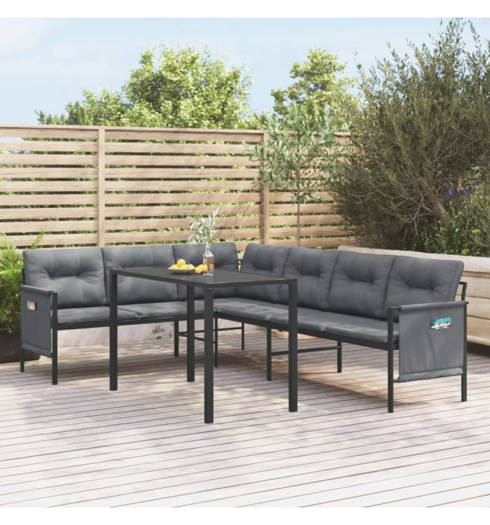 Ensemble à manger de jardin 2 pcs anthracite acier | Mobilier & Déco