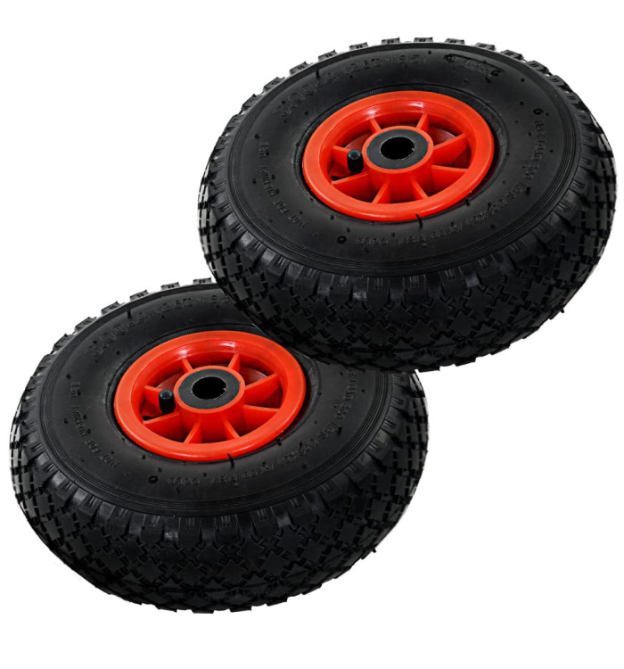Roues de diable 2 pcs Caoutchouc 3.00-4 (245x82) | Mobilier & Déco