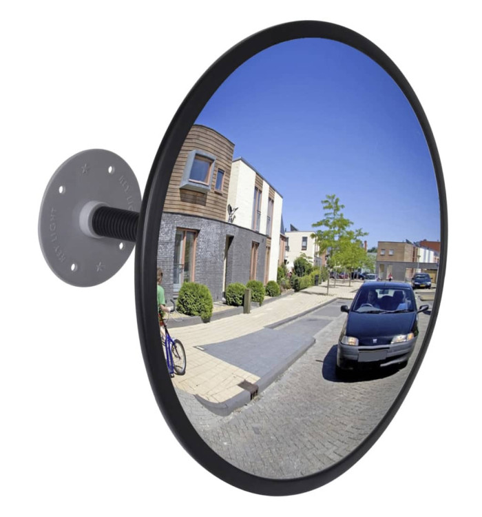 Miroir de trafic convexe Acrylique Noir 30 cm Intérieur | Mobilier & Déco