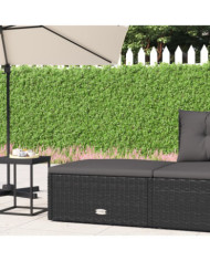 Tabouret de jardin avec coussin noir résine tressée | Mobilier & Déco