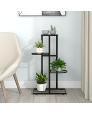 Support pour plantes 4 niveaux 43x22x76 cm Noir Métal | Mobilier & Déco
