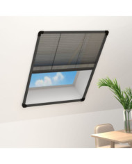 Moustiquaire plissée pour fenêtre Aluminium Anthracite 80x100cm | Mobilier & Déco