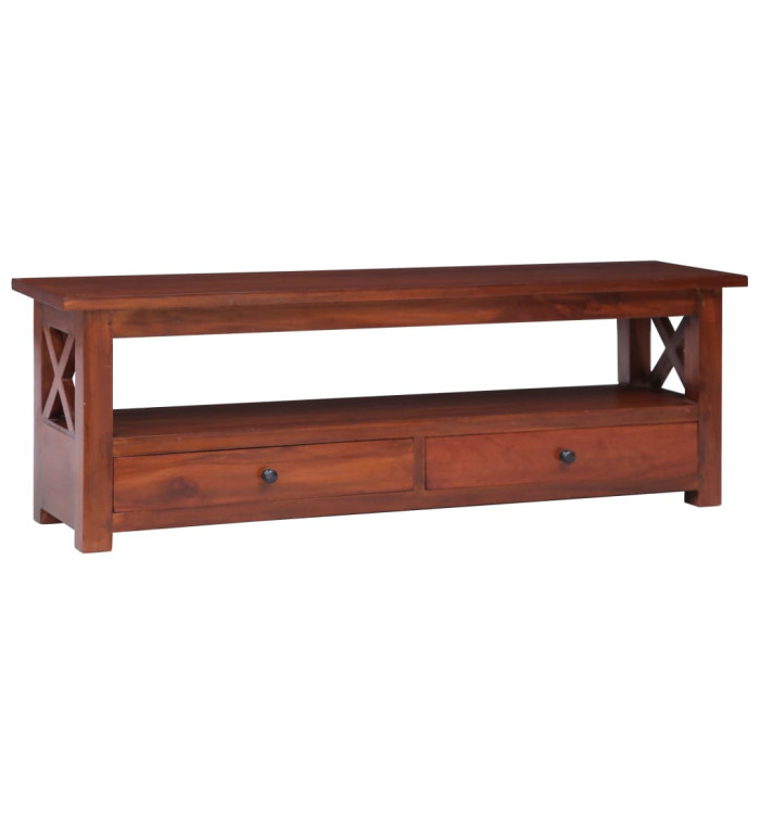 Meuble TV Marron 115x30x40 cm Bois d'acajou massif | Mobilier & Déco
