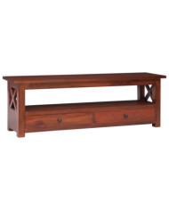 Meuble TV Marron 115x30x40 cm Bois d'acajou massif | Mobilier & Déco