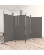 Cloison de séparation 4 panneaux Anthracite 346x180 cm Tissu | Mobilier & Déco