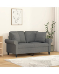 Coussins décoratifs lot de 2 Gris foncé 40x40 cm Tissu | Mobilier & Déco