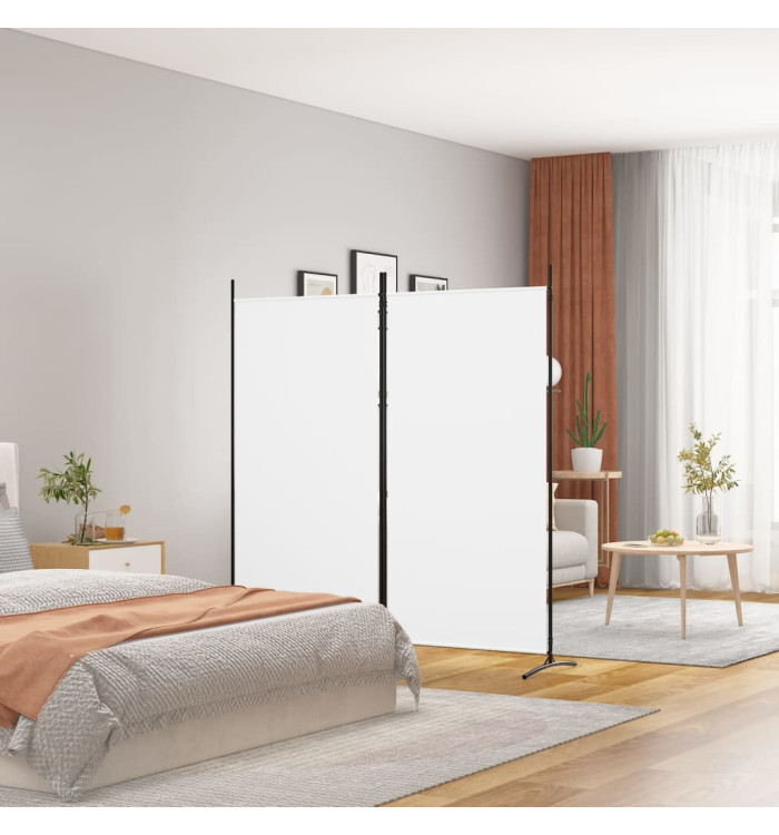 Cloison de séparation 2 panneaux Blanc 175x180 cm Tissu | Mobilier & Déco