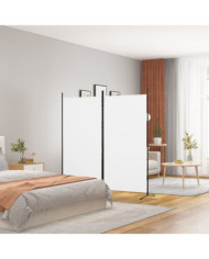 Cloison de séparation 2 panneaux Blanc 175x180 cm Tissu | Mobilier & Déco