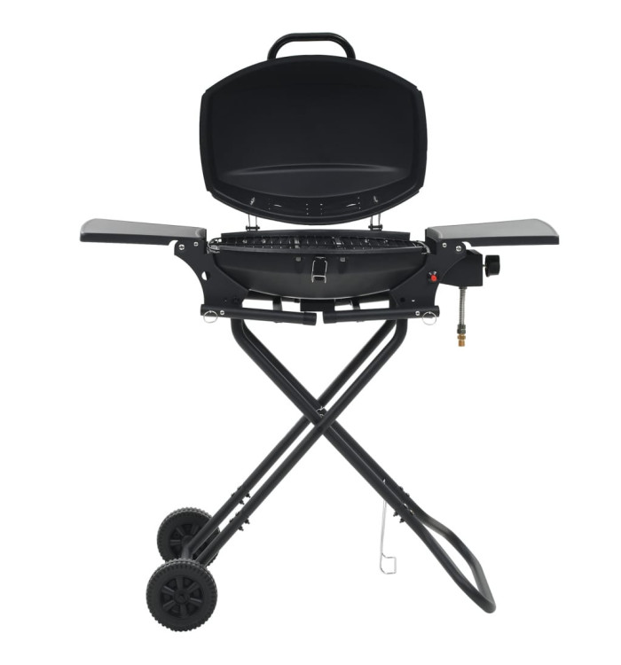 Barbecue au gaz portatif avec zone de cuisson Noir | Mobilier & Déco