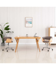 Chaise pivotante à manger Taupe Bois courbé et tissu | Mobilier & Déco