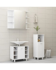 Ensemble de meubles de bain 3 pcs Blanc Bois d'ingénierie | Mobilier & Déco
