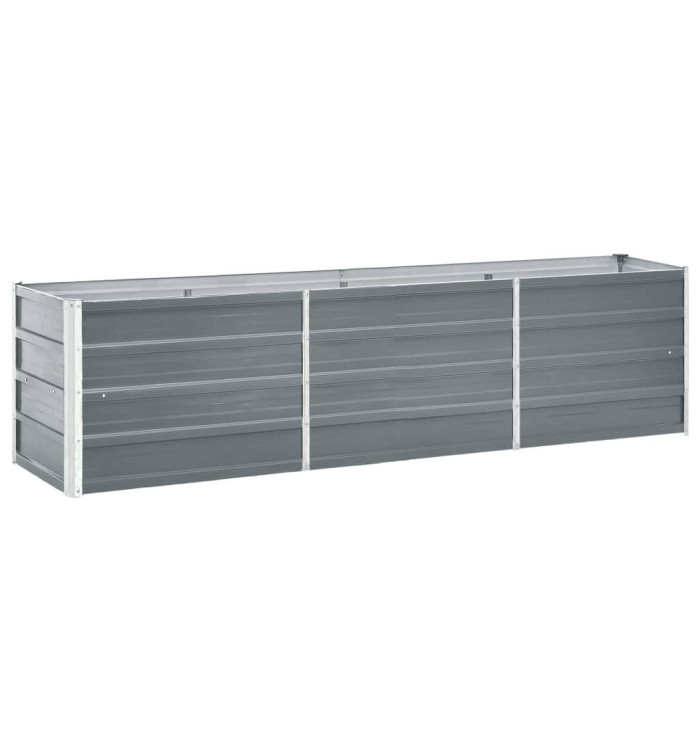 Jardinière surélevée acier galvanisé 240x40x45 cm gris | Mobilier & Déco