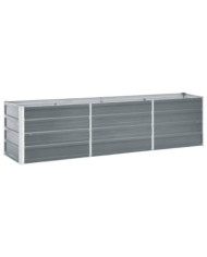 Jardinière surélevée acier galvanisé 240x40x45 cm gris | Mobilier & Déco