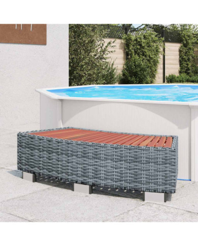 Marche de spa Gris Résine tressée 92 x 45 x 25 cm | Mobilier & Déco