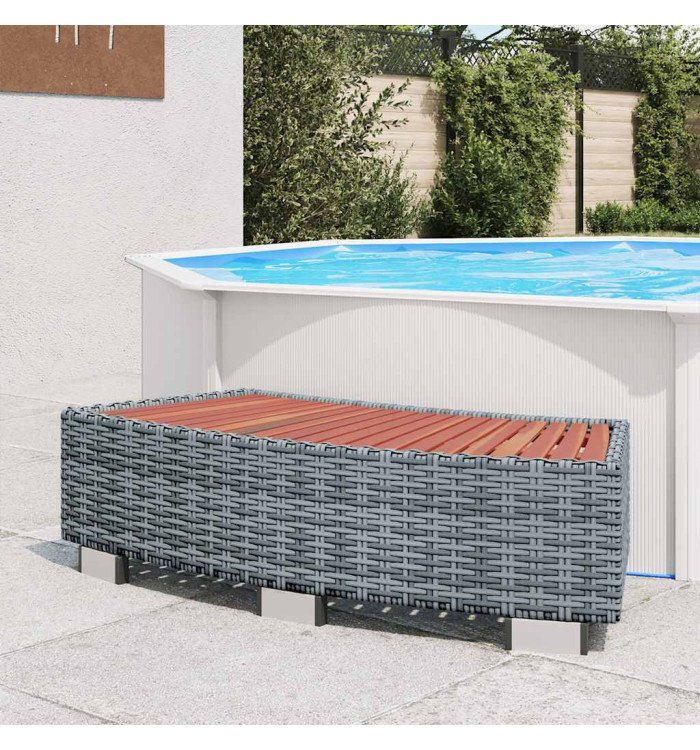 Marche de spa Gris Résine tressée 92 x 45 x 25 cm | Mobilier & Déco