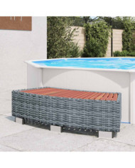Marche de spa Gris Résine tressée 92 x 45 x 25 cm | Mobilier & Déco