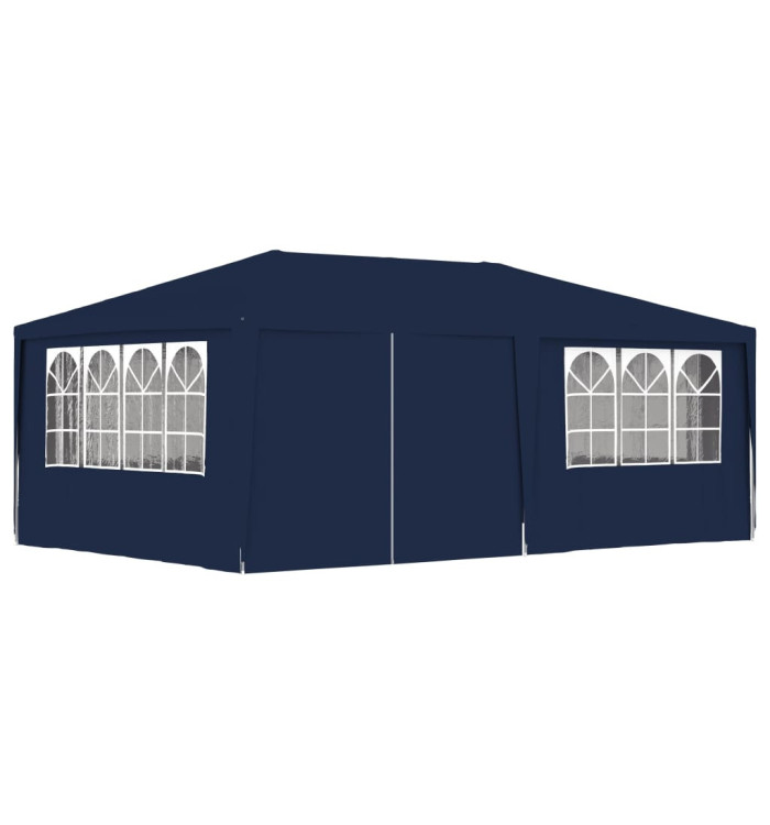 Tente de réception avec parois latérales 4x6 m Bleu 90 g/m² | Mobilier & Déco