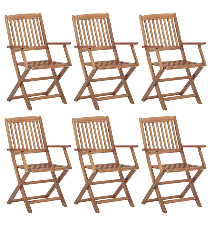 Chaises pliables de jardin 6 pcs Bois d'acacia solide | Mobilier & Déco