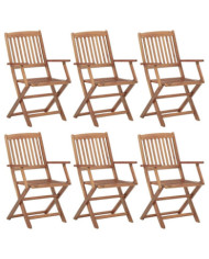 Chaises pliables de jardin 6 pcs Bois d'acacia solide | Mobilier & Déco