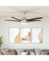 Ventilateur de plafond orné avec lampe 128 cm Marron | Mobilier & Déco