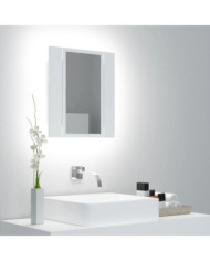 Armoire salle de bain à miroir LED Blanc 40x12x45 cm Acrylique | Mobilier & Déco